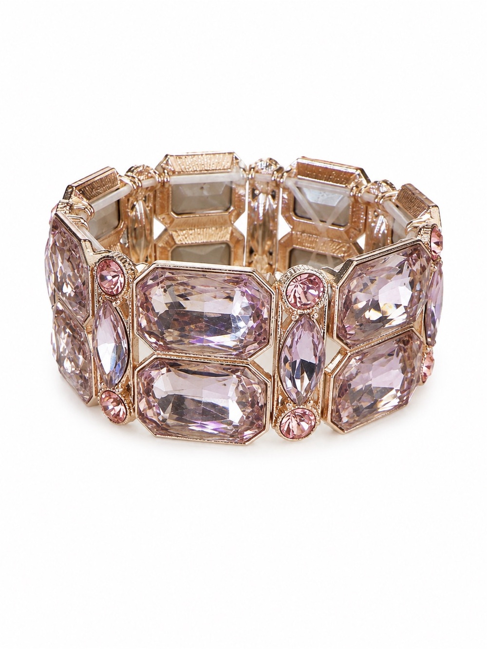 Elegant Pink Crystal Stretch Bracelet - Brand Unknown